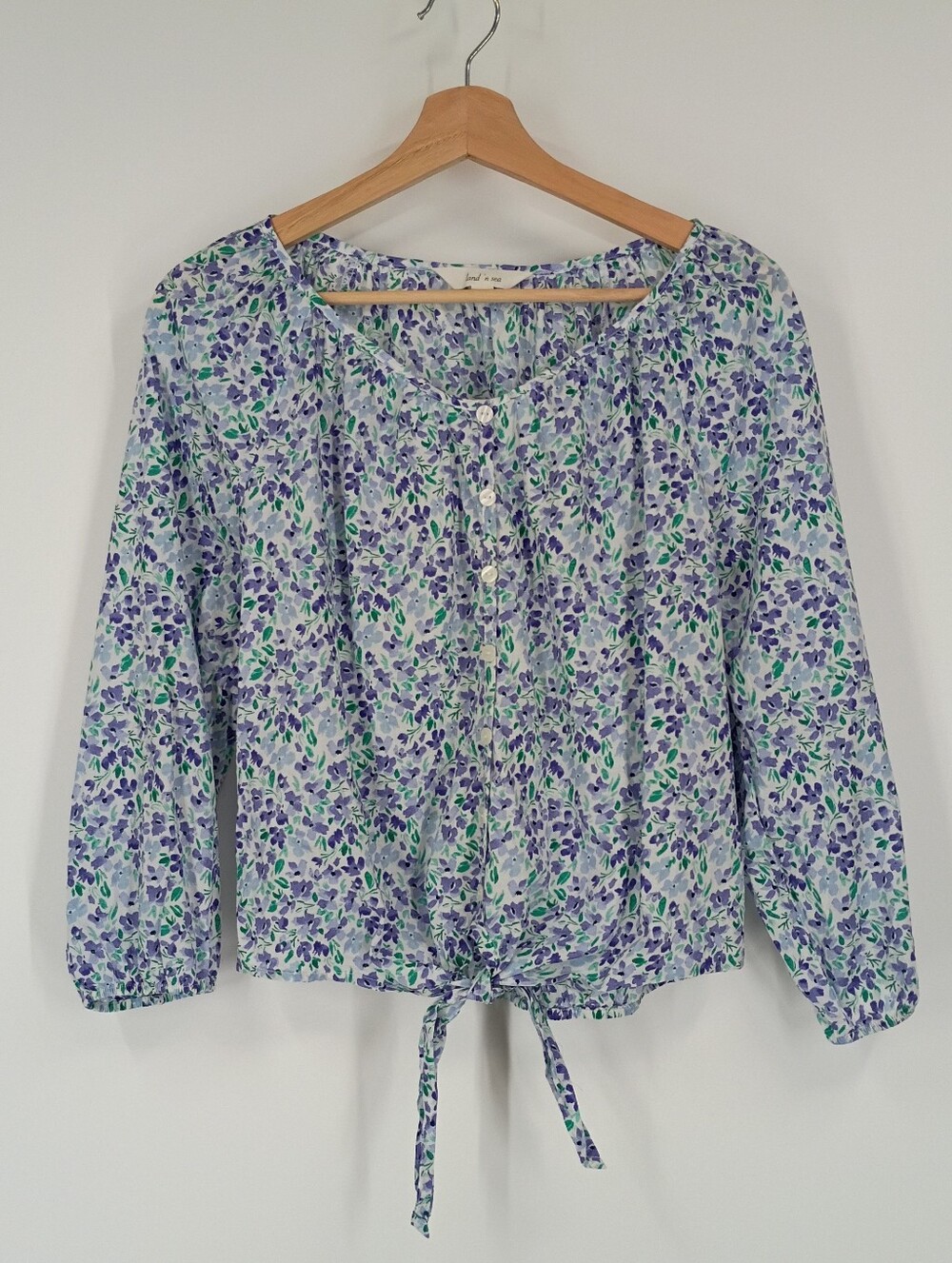 Land N Sea Floral Button Front Blouse